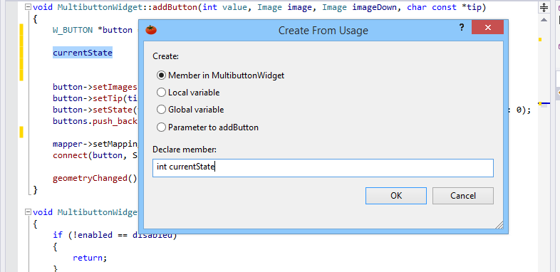 Generate code in top-down style with Create From Usage that creates enums, variables, and methods.