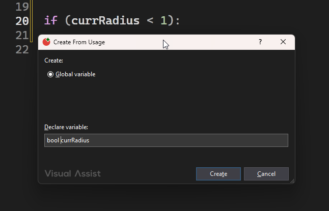 VA generating a stub for an undefined symbol so the call can be written before the implementation